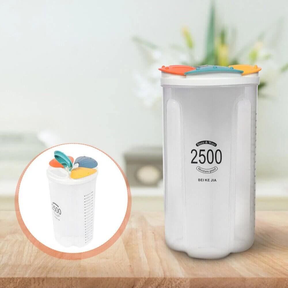 4 Compartment Plastic Cereal Dispenser Jar - Image 2
